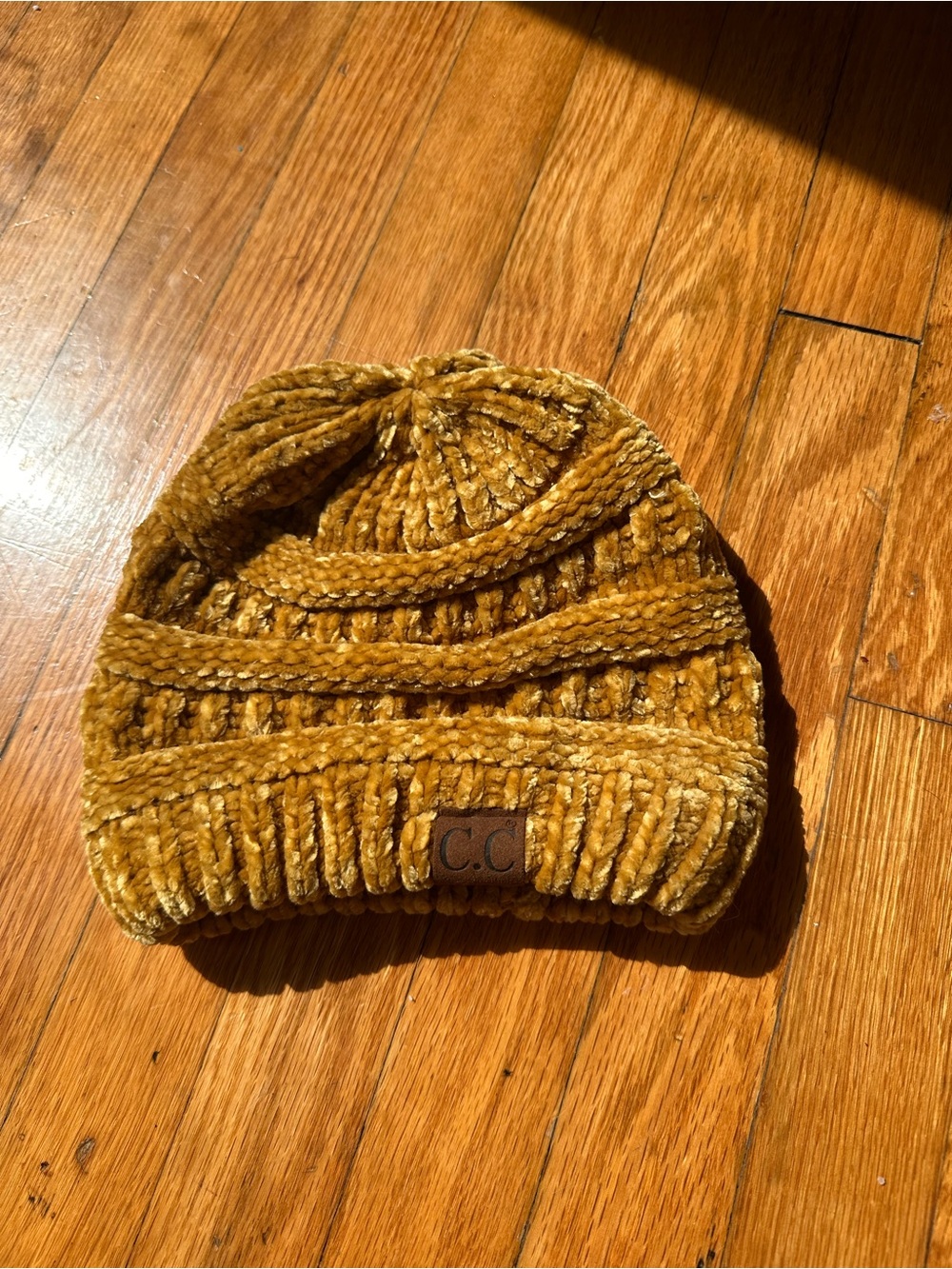 C.C Mustard Chenille Beanie